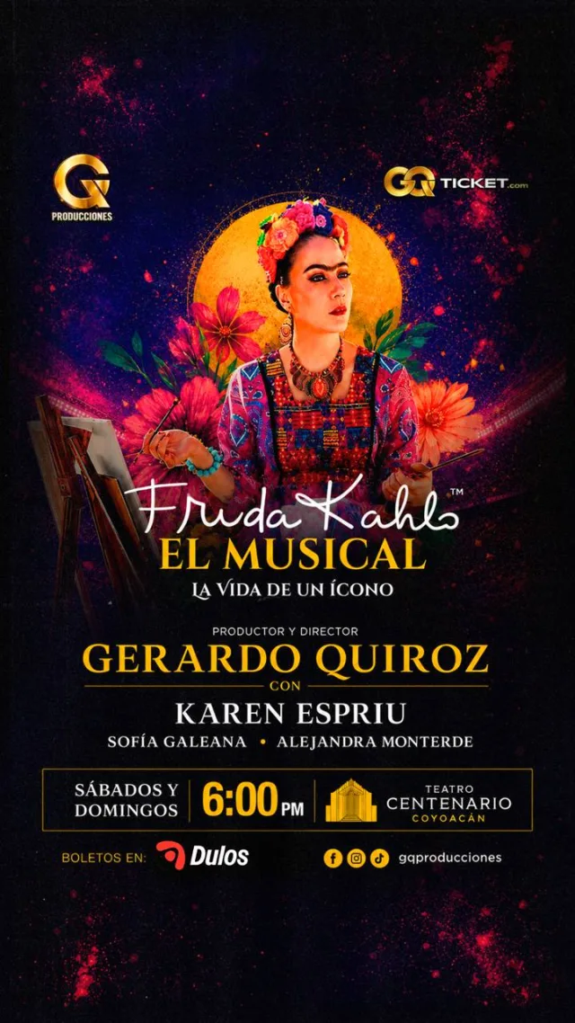 Cartel del musical Frida Kahlo en el Teatro Centenario Coyoacán