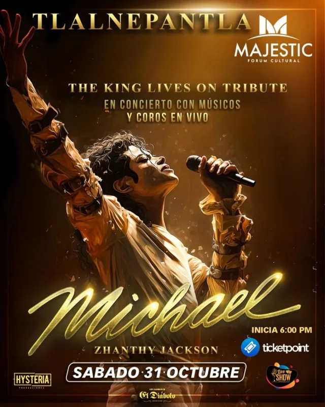 Póster de Michael Jackson Majestic, tributo al Rey del Pop en Majestic Forum Cultural, Tlalnepantla