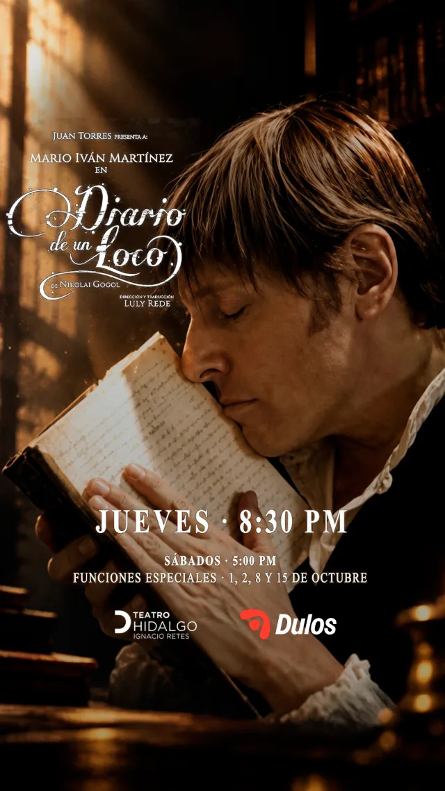 El diario de un loco en Teatro Hidalgo, interpretación magistral de Mario Iván Martínez