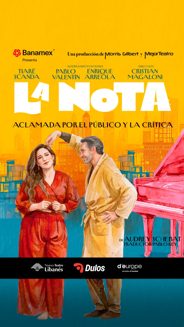 Póster de La Nota, comedia en Nuevo Teatro Libanés, Ciudad de México