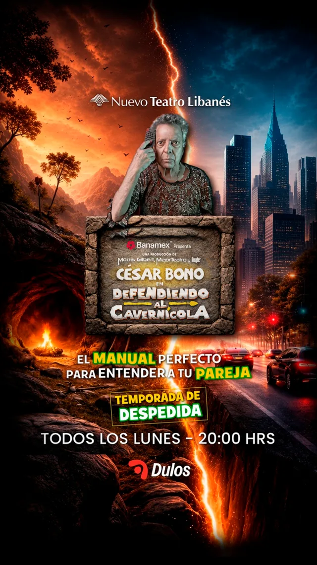 Póster de Defendiendo al cavernícola en el Nuevo Teatro Libanés