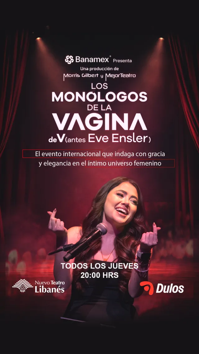 Póster de Monólogos de la Vagina en el Nuevo Teatro Libanés, Ciudad de México