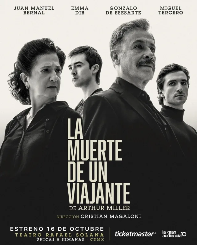 Póster de La Muerte de un Viajante en Teatro Rafael Solana, Ciudad de México